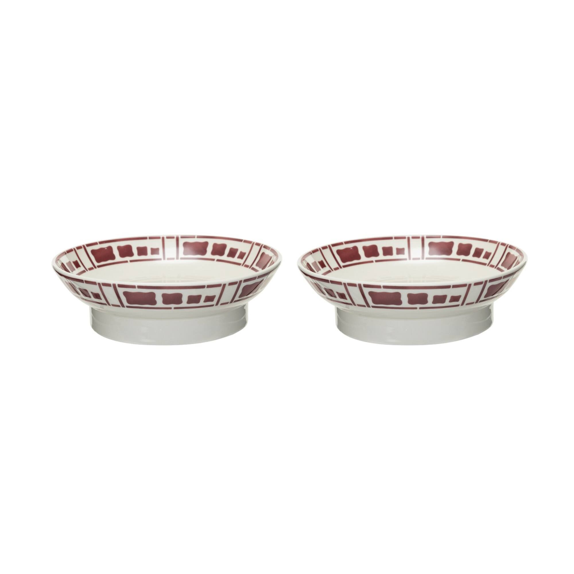 Hello Honey® 8.5" White & Rust Ceramic Footed Bowls, 2ct.